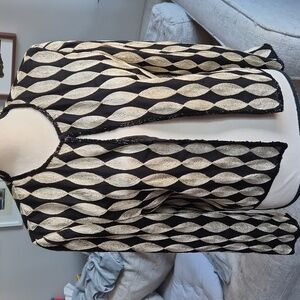 Camille Marie Vintage Beaded Champagne Gold & Black Silk Beadedop Cardigan